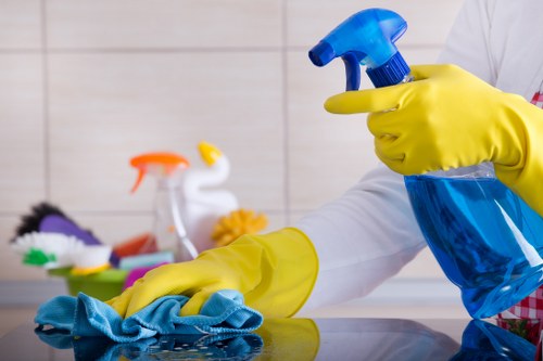 Commercial cleaning team preparing an office in Balham