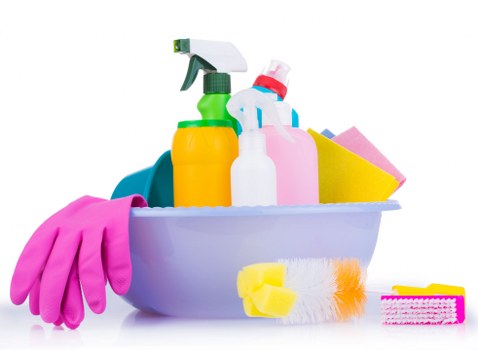 Cleaner sanitising kitchen and bathroom surfaces in a short-let property in Balham